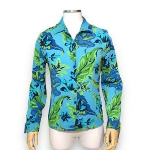 TOTOnKO Vintage Floral Button Front BlouseVintage!